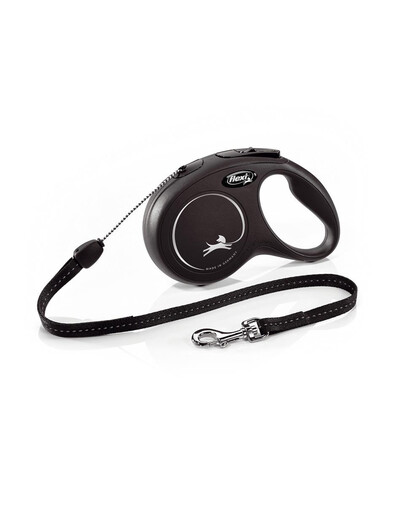 Flexi New Classic S köie rihm 8 m must kuni 12 kg