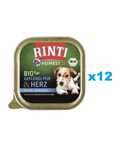 RINTI Feinest Bio Poultry Pure&Poultry südamed salve 12x150 g