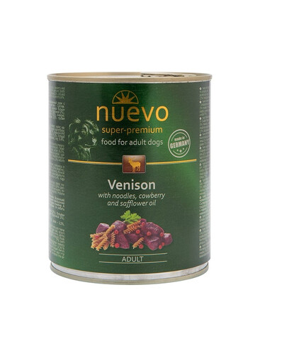 NUEVO Adult Hirve liha makaronide ja jõhvikatega 800 g