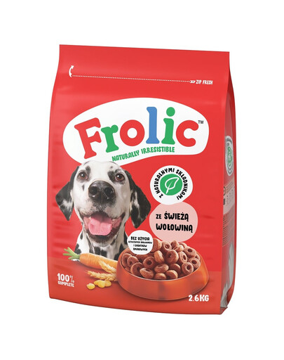 FROLIC Naturally Irresistible 2,6 kg półwilgotna karma pełnoporcjowa dla dorosłych psów ze świeżą wołowiną