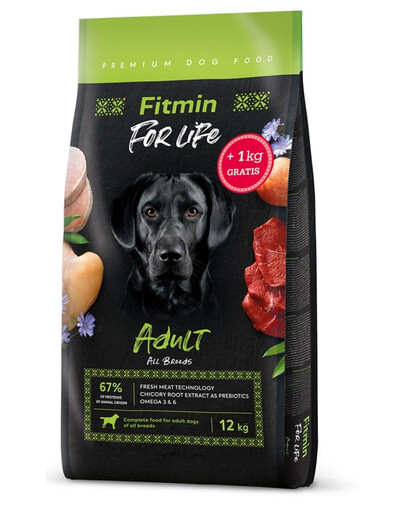 FITMIN Dog For Life Adult 12 + 1 kg täiskasvanud koerale
