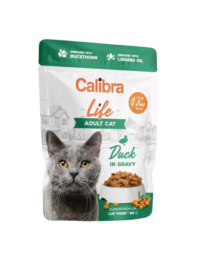 CALIBRA Cat Life Pouch Adult Duck in gravy 85 g kaczka w sosie dla kotów