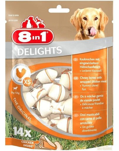 8In1  Delights Bones XS 14 tk mauspala