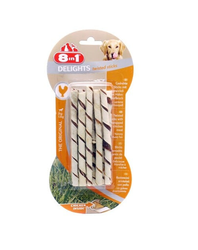 8IN1 Delights Twisted Sticks kanalihapulgad närimiseks 10 tk.