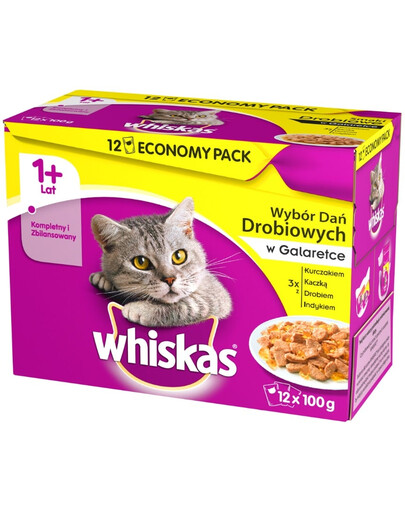WHISKAS Kassikonservide komplekt linnulihaga 12 x 100 g