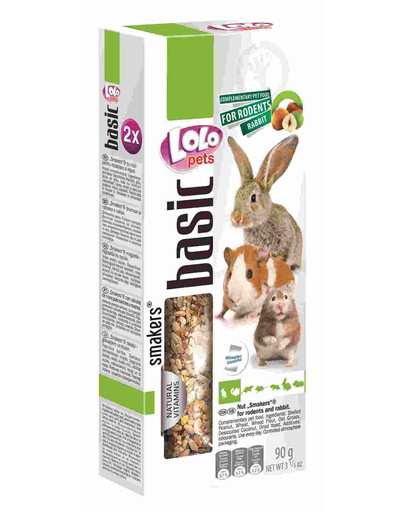 Lolo Pets Smakers su riešutais graužikams ir triušiams 90 g