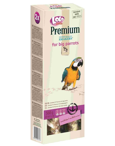 Lolo Pets Smakers Premium didelėms papūgoms 500 g