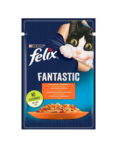 FRISKIES FANTASTIC Kana tomatitega želees 12x85g märja kassitoiduga