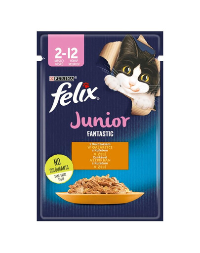FRISKIES FANTASTIC Junior Chicken in jelly 12x85g märgtoit kassipoegadele
