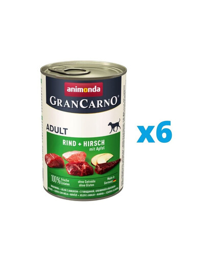GranCarno komplekt veiseliha, hirveliha ja õuntega 6 x 400 g
