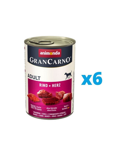 GranCarno veiseliha ja südamed komplekt 6 x 400 g