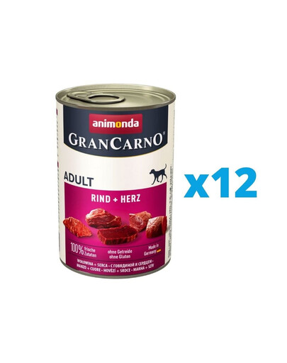 GranCarno veiseliha ja südamed 12 x 400 g