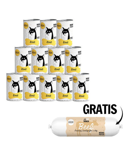 PAKA ZWIERZAKA PEPE Goat 99% (kitse) 400g monoproteiinset toitu + veiselihavorst koertele 200g TASUTA