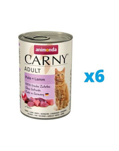 ANIMONDA Carny Adult rinkinys  i kalakutiena ir aviena 6 x 400 g