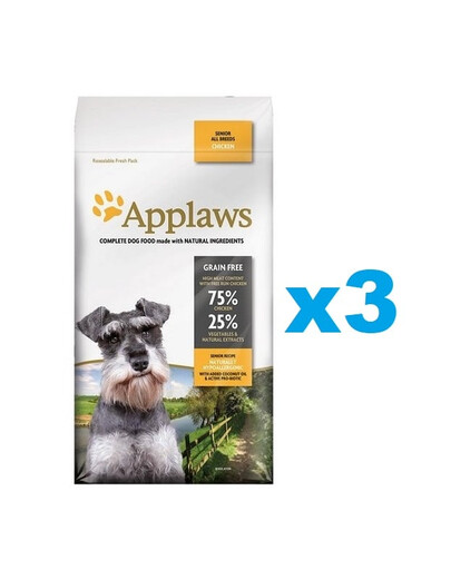 APPLAWS Senior All Breeds Chicken 6 kg (3x2 kg) kanaga vanematele koertele
