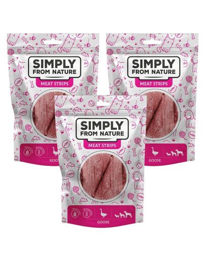SIMPLY FROM NATURE Meat Strips Liharibad Haneliharibad koertele 3x80 g