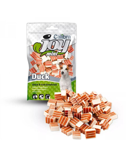 CALIBRA Dog Joy Mini Duck&Cod Sandwich 70 g väikesed pardi ja tursa võileivad