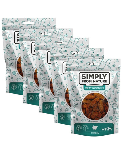 SIMPLY FROM NATURE Meat Noodles Lihapallid kalkuniga koertele 5x80 g