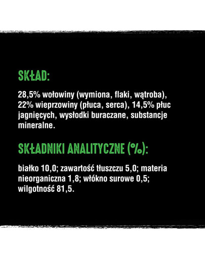 400g konserv - lamba- ja veiselihapasteet (täisväärtuslik teraviljavaba märgtoit täiskasvanud koertele)