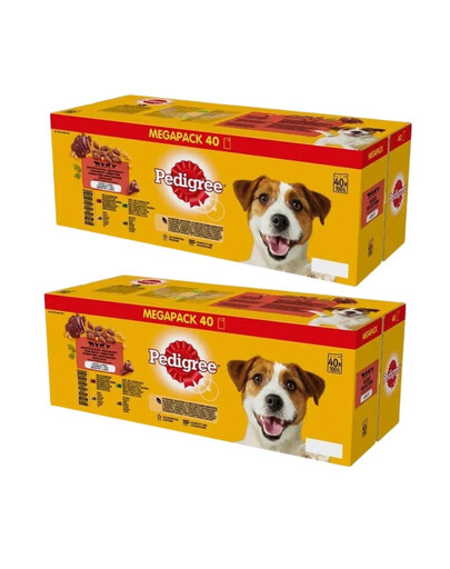 PEDIGREE Adult želee kotike 80x100g Segatud maitsed veise-, kana-, lamba- ja linnulihaga
