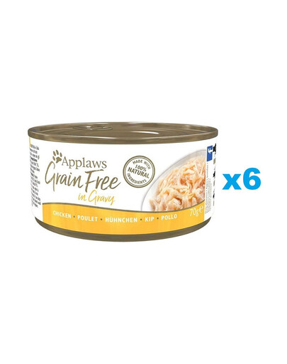 APPLAWS Cat Adult Grain Free in Gravy Chicken Breast Куриная грудка в соусе 6x70 г