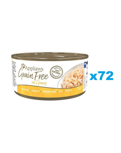 APPLAWS Cat Adult Grain Free in Gravy Chicken kana kastmes 72x70 g