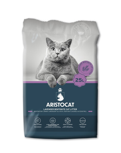 ARISTOCAT Bentonite Plus lavendlibentoniitpuru 25 l + ALPHA SPIRIT Cube cat treat kana 6x50 g