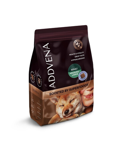 ADDVENA Boosted by Superfoods Adult medium&large 2,5kg keskmist ja suurt tõugu koertele
