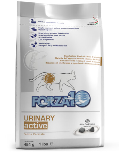 FORZA 10 Urinary Active Cat Nutraceutical Diet kasside uriiniprobleemide korral 454 g