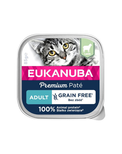 EUKANUBA Grain Free Adult pasztet Jagnięcina 16 x 85 g