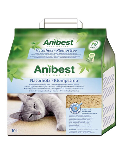 JRS Cat's Best Anibest ECO looduslik puupüünis 10 l (4,5 kg)