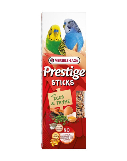 VERSELE-LAGA Prestige Sticks 2 pudelit munade ja tüümianiga väikestele papagoidele 60g