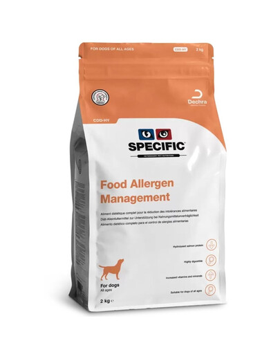 SPECIFIC Dog CDD-HY Food Allergen Management 2 kg hüdrolüüsitud toit igas vanuses koertele, kellel on toiduallergia.