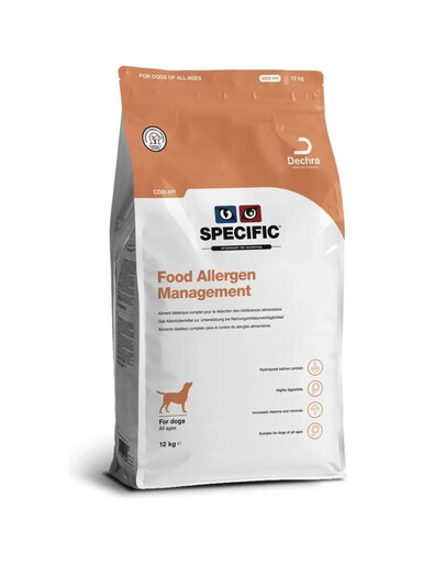 SPECIFIC Dog CDD-HY Food Allergen Management 12 kg hüdrolüüsitud toit igas vanuses koertele, kellel on toiduallergia.