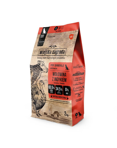 WIEJSKA ZAGRODA Wołowina z indykiem chrupki S 2 kg