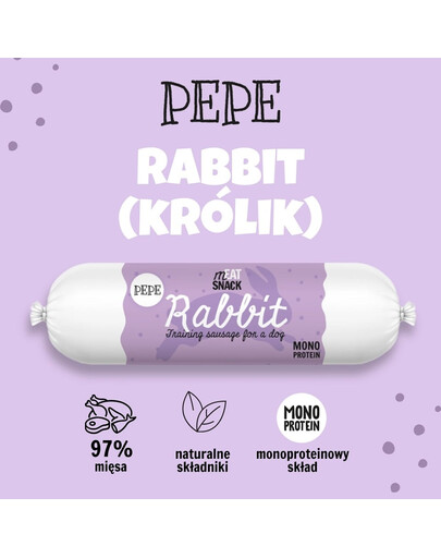 PAKA ZWIERZAKA PEPE Meat Snack Küülikuvorst koertele 200g