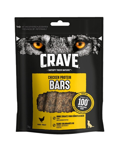 CRAVE Protein Bars Chicken 76g valgurikkad maiuspalad täiskasvanud koertele