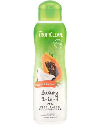 TROPICLEAN Papaya Coconut Shampoo and Conditioner 355ml šampoon ja palsam koertele ja kassidele