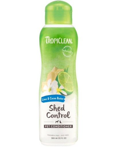 TROPICLEAN Lime Cocoa Butter Shed Control Conditioner 355ml karvade väljalangemist vähendav palsam koertele ja kassidele