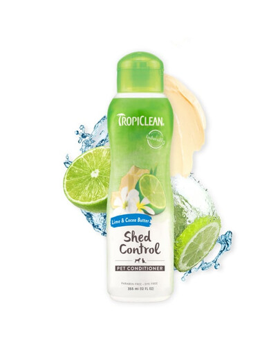 TROPICLEAN Lime Cocoa Butter Shed Control Conditioner 355ml karvade väljalangemist vähendav palsam koertele ja kassidele