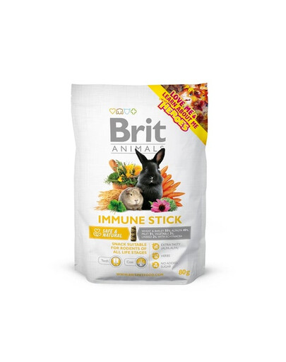 BRIT ANIMALS Immune Stick 80g maiuspalad näriliste ja küülikute jaoks