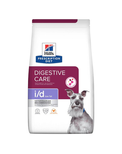 HILL'S Prescription Diet Canine i/d Low Fat Digestive Care Chicken 4 kg dla psów z wrażliwym układem pokarmowym