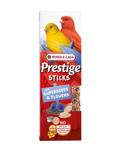 VERSELE-LAGA Prestige Sticks 2 pudelit väga toitvate seemnete ja õitega kanarbikutele 60g