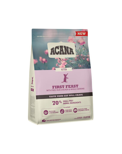 ACANA First Feast Cat 1,8 kg Kuivtoit vabapidamisel oleva kana ja terve heeringaga kassipoegadele.