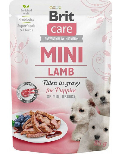 BRIT CARE Mini Puppy Pouch Lamb 85g lambalihaga väikest tõugu kutsikatele