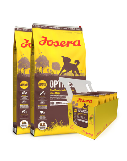 JOSERA Optiness 2 x 12,5kg täiskasvanud keskmist ja suurt tõugu koertele + 5 x 900g TASUTA