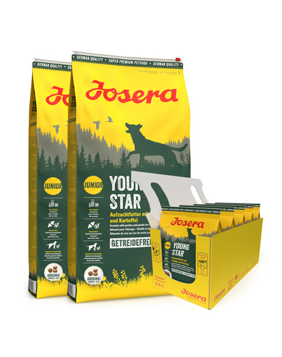 JOSERA YoungStar 2 x 12,5kg kutsikatele ja noortele koertele + 5 x 900g TASUTA