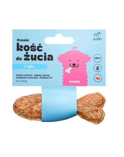 AZANKI Kość z dorszem rybka dla szczeniaka Puppy 12cm