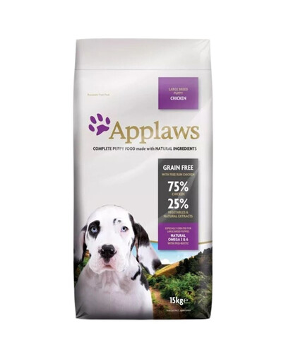 APPLAWS Large puppy kanalihaga 15 kg kuivtoit suurtele tõugudele