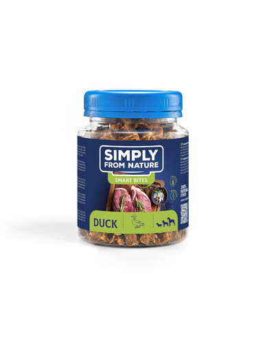SIMPLY FROM NATURE Smart Bites Duck Trainers koertele 4 x 130 g (3+1 TASUTA)